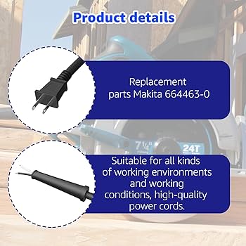 mako Replacement Power Cord 664463-0 (2X14X8 SJ) for Makita